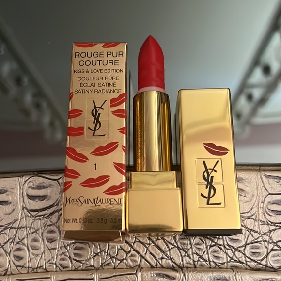 NIB! YSL Rouge Pur Couture Kiss & Love Collection Lipstick In Color #1. - Picture 3 of 11
